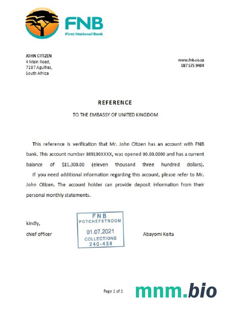 Przykład odniesienia FNB w RPA w formatach Word i PDF